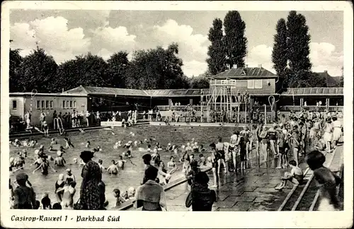 Ak Castrop Rauxel im Ruhrgebiet, Parkbad Süd, Freibad