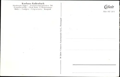 Ak Kaltenbach Engelskirchen Oberbergisches Land, Kurhaus