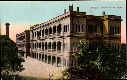 Ak Malta, Floriana Barracks, Barracken, Gebäudeansicht von außen
