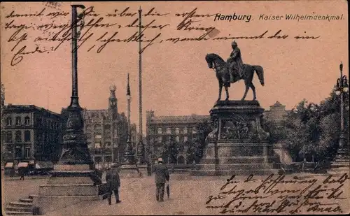 Ak Hamburg Mitte Altstadt, Kaiser-Wilhelm-Denkmal