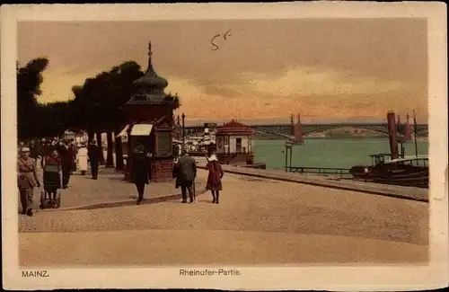 Ak Mainz in Rheinland Pfalz, Rheinufer
