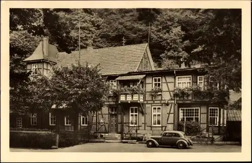 Ak Brotterode Trusetal in Thüringen, Gasthaus Zum Trusentaler Wasserfall