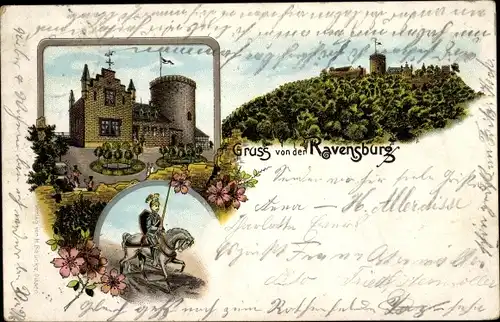 Litho Borgholzhausen in Westfalen, Burg Ravensberg
