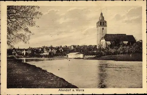 Ak Bad Sooden Allendorf an der Werra Hessen, Teilansicht, Kirche, Hotel Werratal