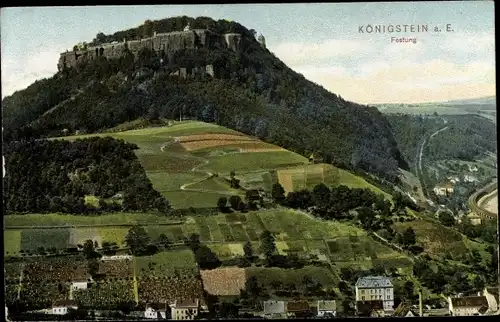 Ak Königstein an der Elbe Sächsische Schweiz, Festung Königstein