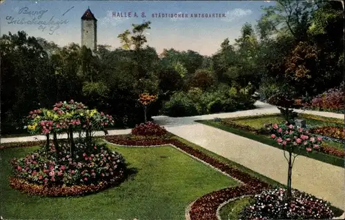 Ak Halle an der Saale, Städtischer Amtsgarten