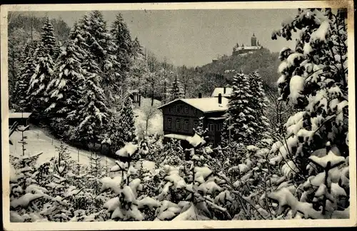 Ak Wernigerode am Harz, Mütterheim der Sächs. Frauenhilfe, Schmales Tal 2, Winter