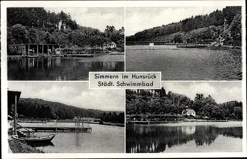 Ak Simmern im Hunsrück, Städt. Schwimmbad, Freibad