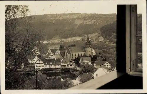 Foto Ak Bad Liebenzell im Schwarzwald, Blick über die Stadt, Kirche