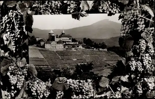 Passepartout Ak Gernsbach im Schwarzwald, Schloss Eberstein im Murgtal, Wein