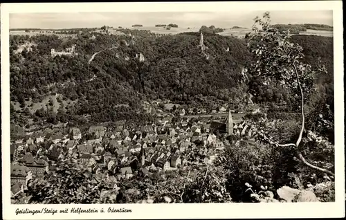 Ak Geislingen an der Steige, Panorama, Helfenstein, Ödenturm