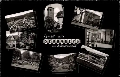 Ak Schömberg im Schwarzwald Württemberg, Kirche, Panorama, Teilansichten