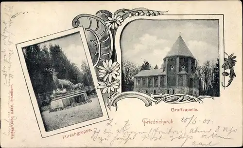 Ak Friedrichsruh Aumühle in Schleswig Holstein, Hirschgruppe, Gruftkapelle