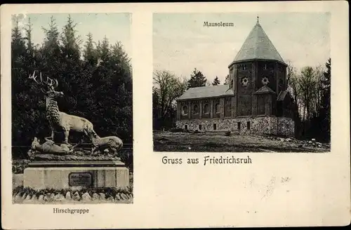 Ak Friedrichsruh Aumühle im Herzogtum Lauenburg, Mausoleum, Hirschgruppe