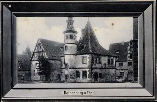 Passepartout Ak Rothenburg ob der Tauber Mittelfranken, Hegereiterhaus im Spitalhof