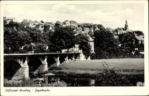Ak Arnsberg im Sauerland Westfalen, Jägerbrücke, Gesamtansicht