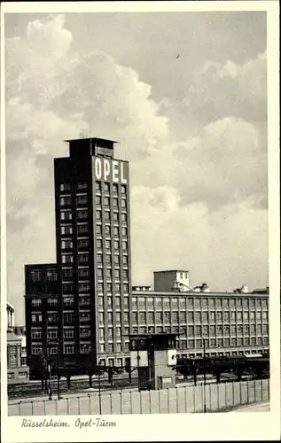 Ak Rüsselsheim am Main Hessen, Opelturm