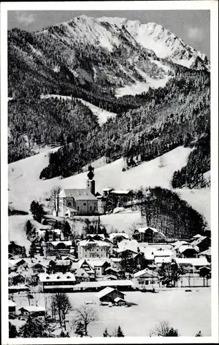 Ak Ruhpolding in Oberbayern, Gesamtansicht, Hochfelln, Winter