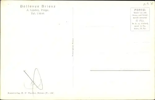 Ak Brienz Kanton Bern, Bellevue Brienz, Berglandschaft