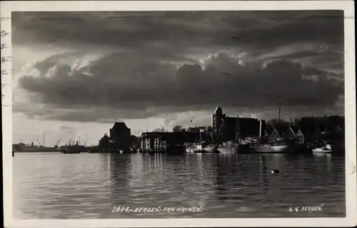 Foto Ak Bergen Norwegen, Fra Havnen