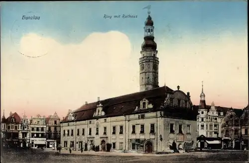 Ak Bolesławiec Bunzlau Schlesien, Ring, Rathaus