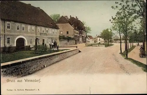 Ak Wermsdorf in Sachsen, Straßenpartie, Gasthaus