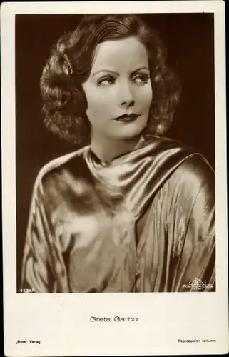Ak Schauspielerin Greta Garbo, Portrait