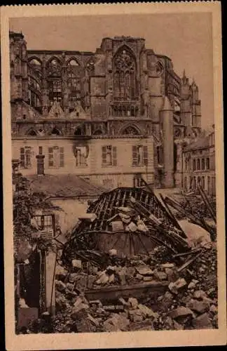 Ak Saint Quentin Aisne, Bild der Verwüstung durch die Engländer, Kriegszerstörungen I.WK