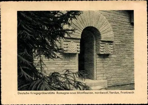 Ak Romagne sous Montfaucon Lothringen Meuse, Deutsche Kriegsgräberstätte, I. WK