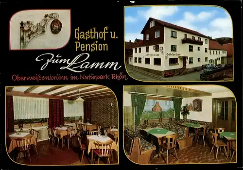 Ak Oberweißenbrunn Bischofsheim an der Rhön, Gasthof Pension Zum Lamm