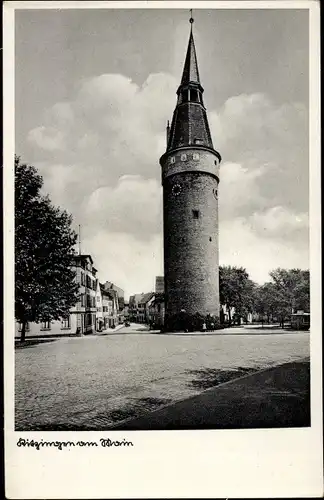 Ak Kitzingen in Mainfranken Bayern, Schiefer Turm