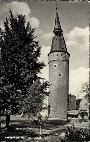 Ak Kitzingen in Mainfranken Bayern, Schiefer Turm