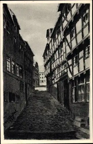 Künstler Ak  Winkle, K., Schlitz Hessen, Stadtberg mit Blick auf das Rathaus