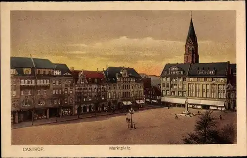 Ak Castrop Rauxel im Ruhrgebiet, Marktplatz