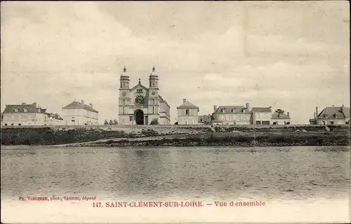 Ak Saint Clément sur Loire Maine-et-Loire, Vue d'ensemble