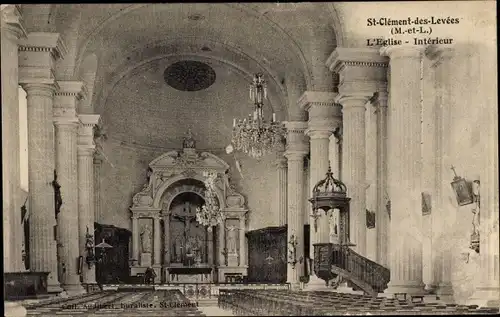 Ak Saint Clément des Levées Maine-et-Loire, L'Eglise, Interieur