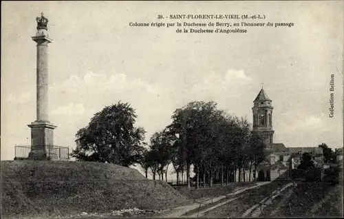 Ak Saint Florent le Vieil Maine et Loire, Colonne erigee par la Duchesse de Berry