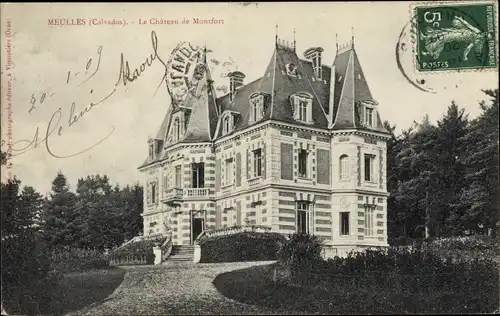 Ak Meulles Calvados, Chateau de Montfort