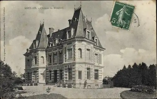 Ak Meulles Calvados, Chateau de Montfort