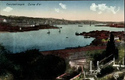 Ak Konstantinopel Istanbul Türkei, Corne d'Or, Landschaftsansicht, Häuser