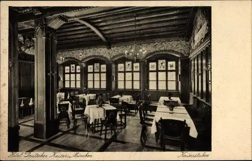 Ak München, Hotel Deutscher Kaiser, Kaiserstuben, Kaiser Ludwig Stube