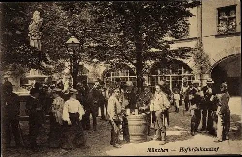 Ak München Bayern, Hofbräuhaus, Innenhof