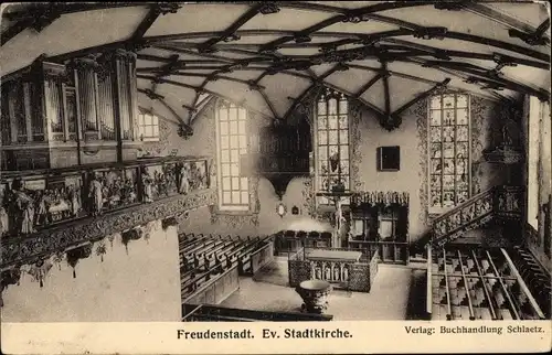 Ak Freudenstadt im Nordschwarzwald, Ev. Stadtkirche, Innenansicht