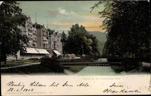 Ak Baden Baden am Schwarzwald, Lichtenthaler Allee