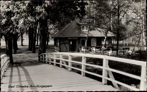 Ak Reinfeld in Holstein, Bürgerpark, Brücke