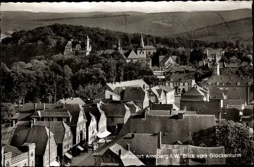 Ak Arnsberg Hochsauerlandkreis Westfalen, Blick vom Glockenturm