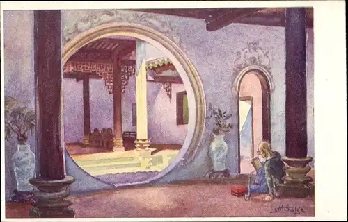 Künstler Ak Haiphong Vietnam, Congregation chinoise, Vestibule