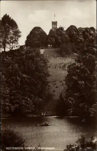 Ak Bruhnskoppel Malente in Ostholstein, Teilansicht, Ruderboot