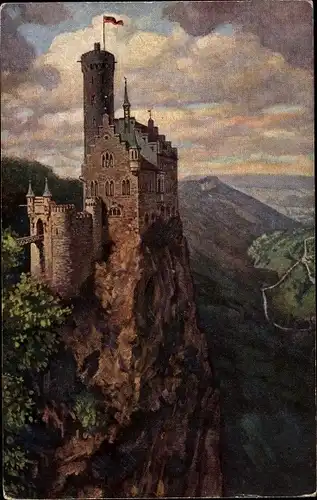 Ak Honau Lichtenstein in Württemberg, Schloss Lichtenstein, Forsthaus Lichtenstein