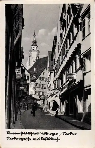 Ak Tübingen am Neckar, Neckargasse, Stiftskirche